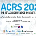 Poster resmi The 46th Asian Conference on Remote Sensing (ACRS 2025) yang akan diselenggarakan di The Rinra Hotel, Makassar, Indonesia, pada 27-31 Oktober 2025. (Dok:Panitia  ACRS 2025)